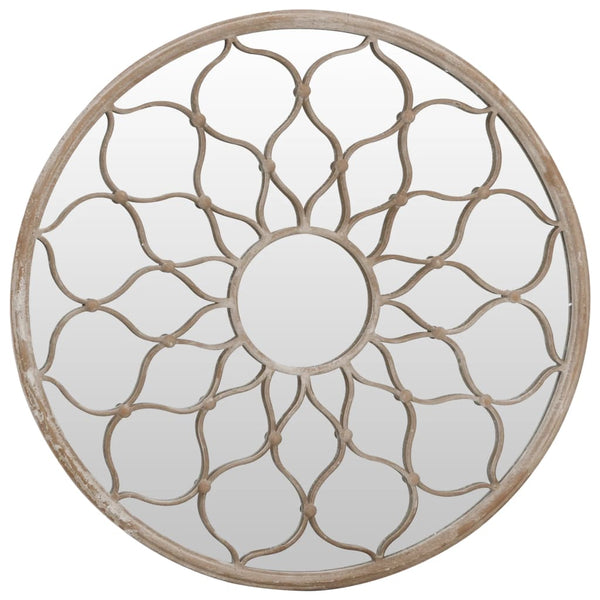 vidaXL Garden Mirror Sand 60x3 cm Iron Round