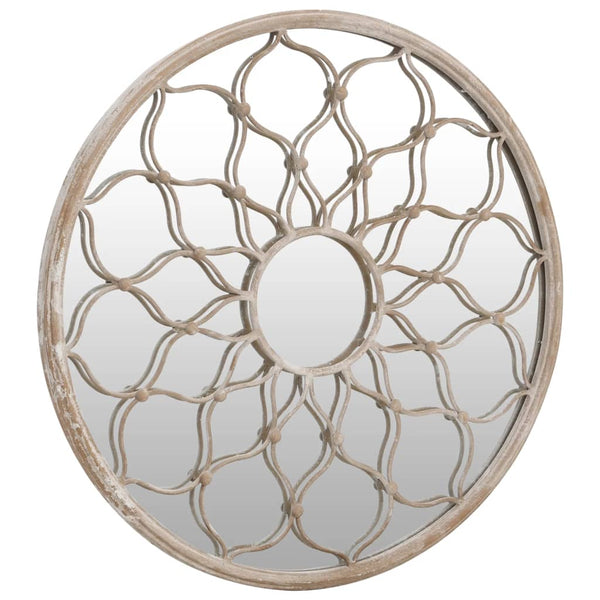 vidaXL Garden Mirror Sand 60x3 cm Iron Round