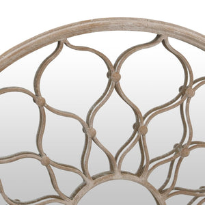 vidaXL Garden Mirror Sand 60x3 cm Iron Round