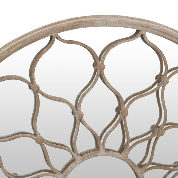 vidaXL Garden Mirror Sand 60x3 cm Iron Round