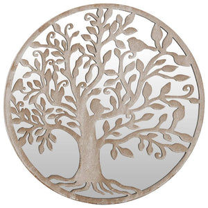 vidaXL Garden Mirror Sand 40x2.5 cm Iron Round