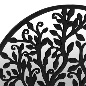 vidaXL Garden Mirror Black 40x2.5 cm Iron Round