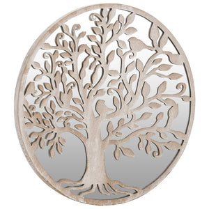vidaXL Garden Mirror Sand 60x2.5 cm Iron Round