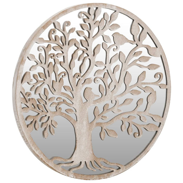 vidaXL Garden Mirror Sand 60x2.5 cm Iron Round