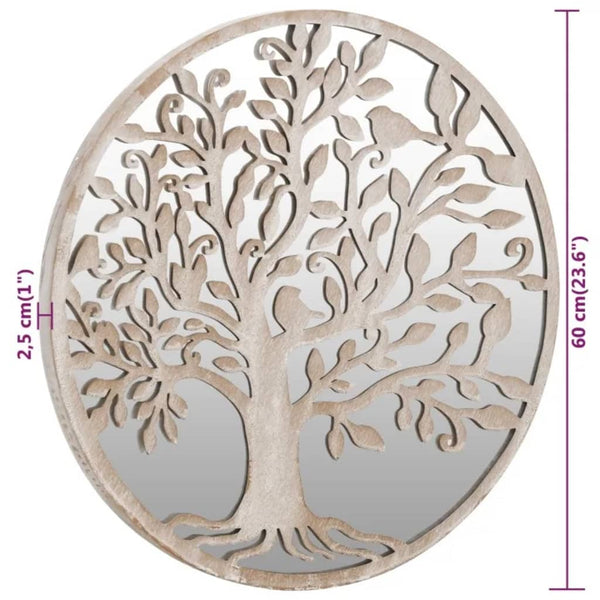 vidaXL Garden Mirror Sand 60x2.5 cm Iron Round