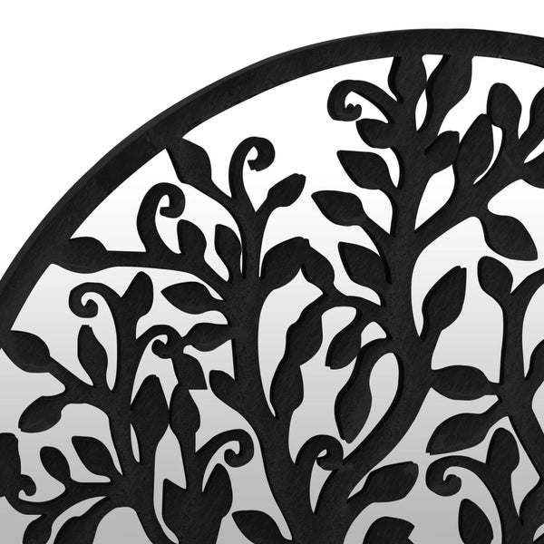 vidaXL Garden Mirror Black 60x2.5 cm Iron Round