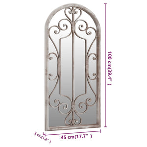 vidaXL Garden Mirror Sand 100x45 cm Iron