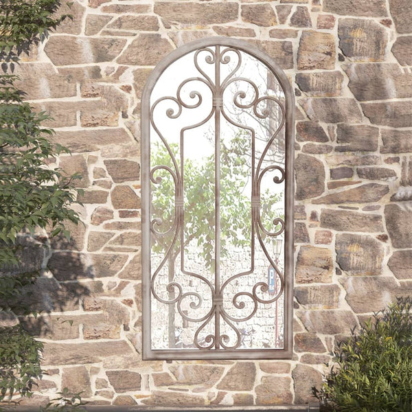 vidaXL Garden Mirror Sand 100x45 cm Iron