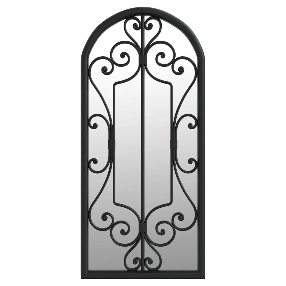 vidaXL Garden Mirror Black 100x45 cm Iron