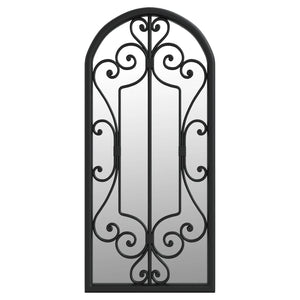 vidaXL Garden Mirror Black 100x45 cm Iron