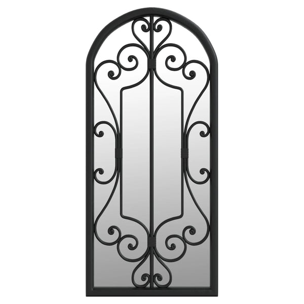 vidaXL Garden Mirror Black 100x45 cm Iron