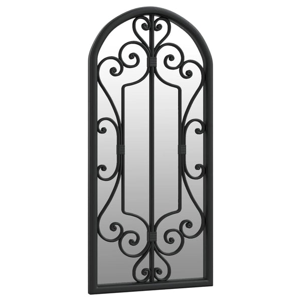 vidaXL Garden Mirror Black 100x45 cm Iron