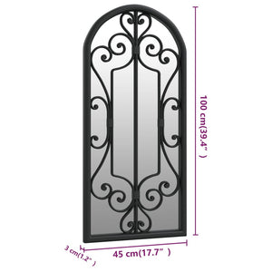 vidaXL Garden Mirror Black 100x45 cm Iron