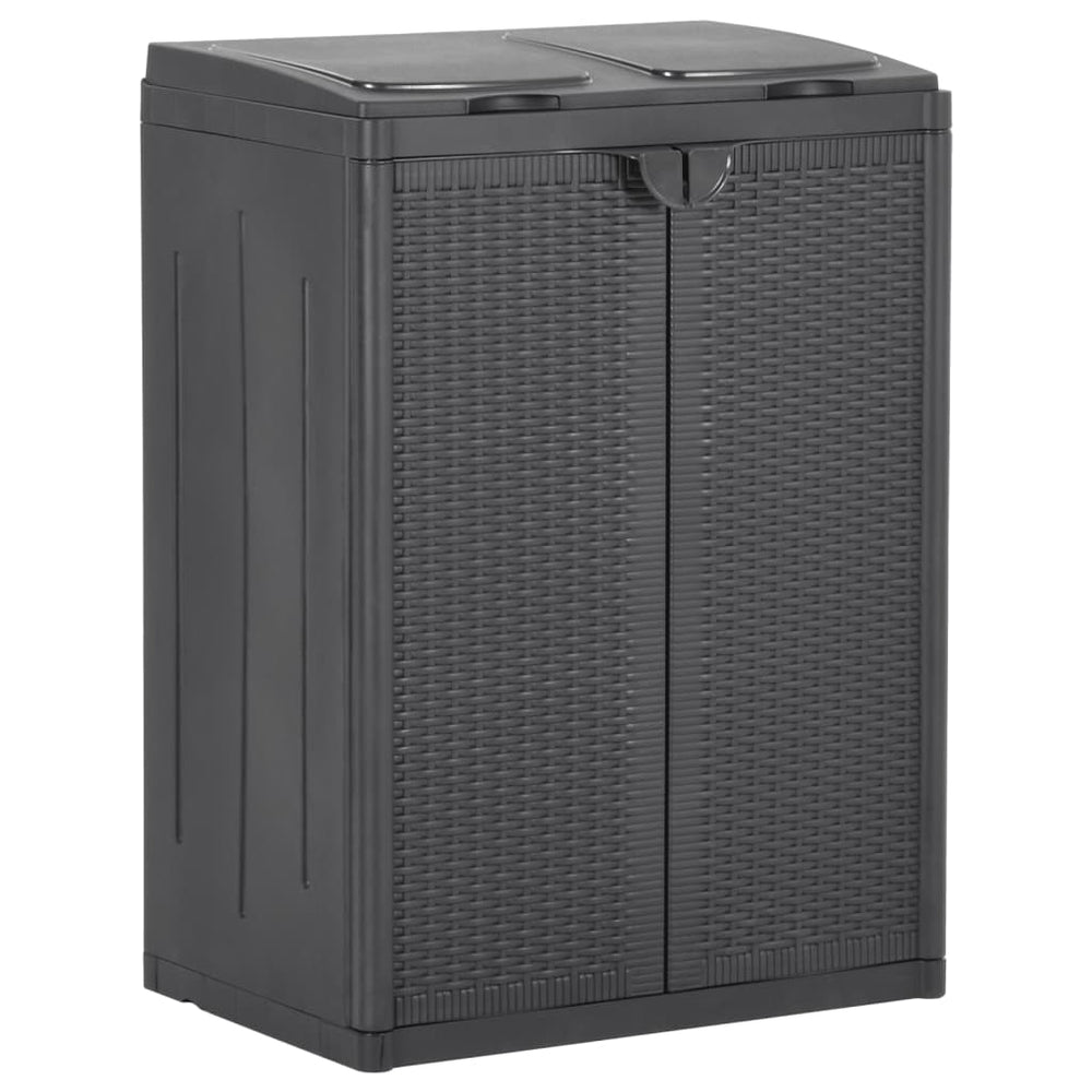 vidaXL 2-Door Bin Black 65x45x88 cm PP