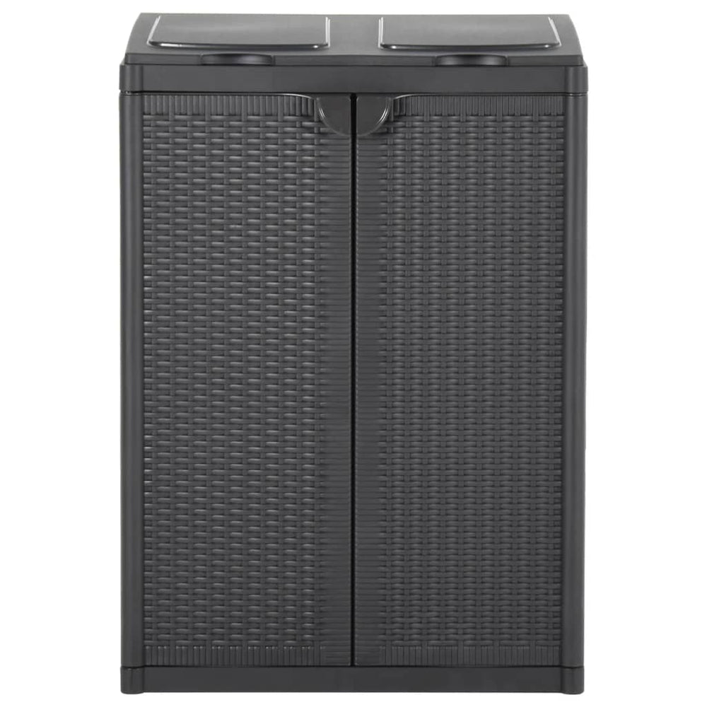 vidaXL 2-Door Bin Black 65x45x88 cm PP