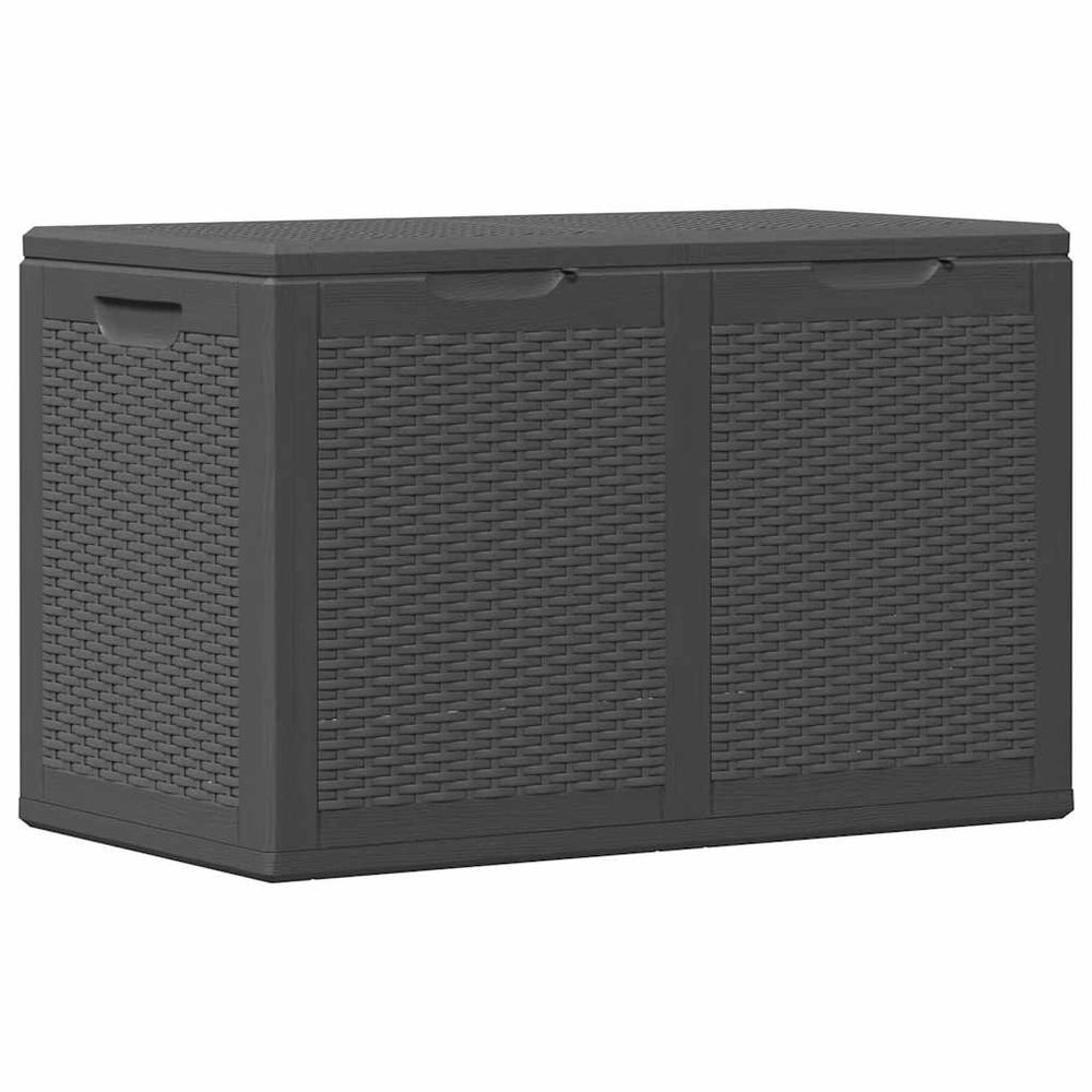 vidaXL Garden Storage Box 180 L Black PP Rattan