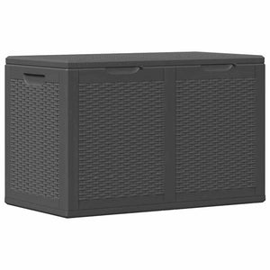 vidaXL Garden Storage Box 180 L Black PP Rattan