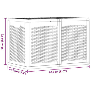 vidaXL Garden Storage Box 180 L Black PP Rattan