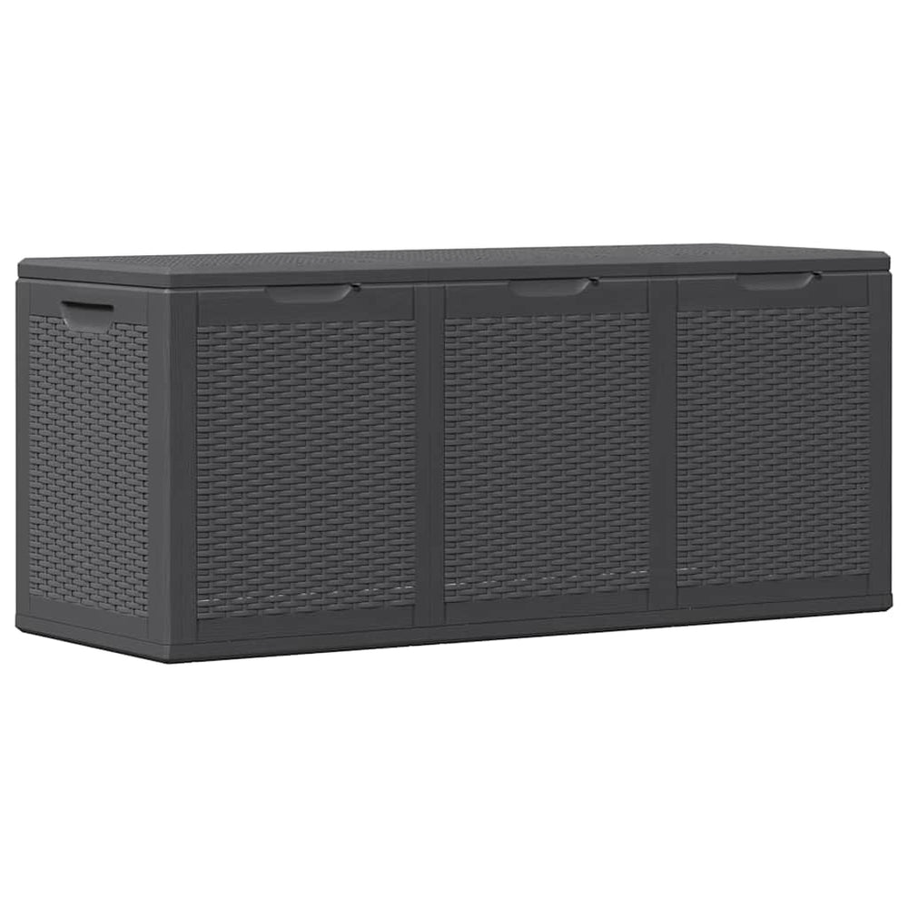 vidaXL Garden Storage Box 270 L Black PP Rattan
