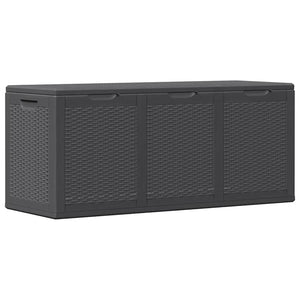 vidaXL Garden Storage Box 270 L Black PP Rattan