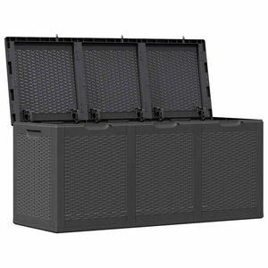 vidaXL Garden Storage Box 270 L Black PP Rattan
