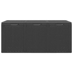 vidaXL Garden Storage Box 270 L Black PP Rattan