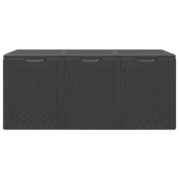 vidaXL Garden Storage Box 270 L Black PP Rattan