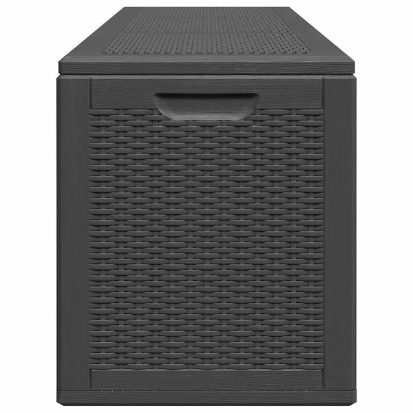 vidaXL Garden Storage Box 270 L Black PP Rattan