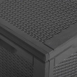 vidaXL Garden Storage Box 270 L Black PP Rattan