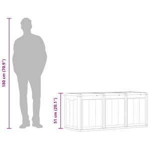 vidaXL Garden Storage Box 270 L Brown PP Wood-Look