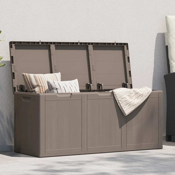vidaXL Garden Storage Box 270 L Brown PP Wood-Look