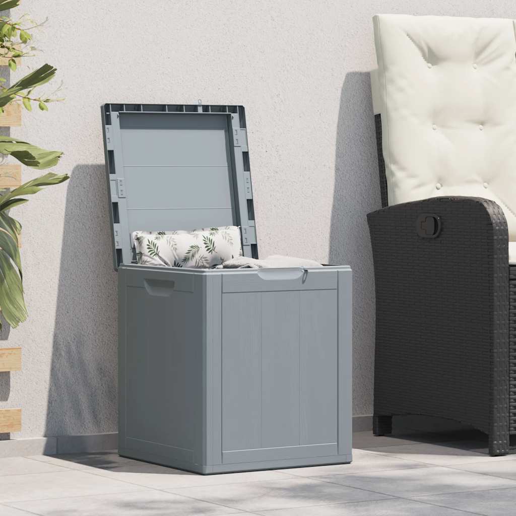 vidaXL Garden Storage Box 90 L Grey PP Wood-Look