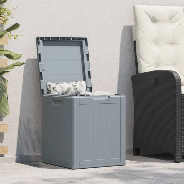 vidaXL Garden Storage Box 90 L Grey PP Wood-Look