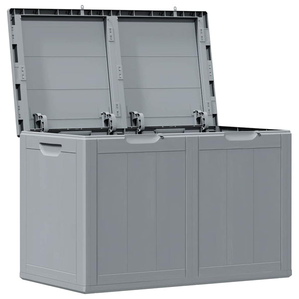 vidaXL Garden Storage Box 180 L Grey PP Wood-Look