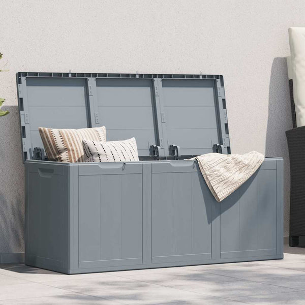 vidaXL Garden Storage Box 270 L Grey PP Wood-Look