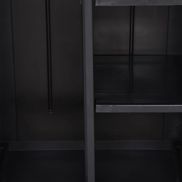 vidaXL Garden Storage Cabinet Black 65x45x172 cm PP Rattan