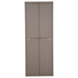 vidaXL Garden Storage Cabinet Brown 65x45x172 cm PP Wood Look