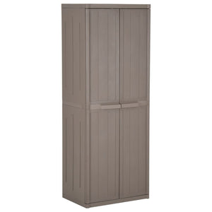 vidaXL Garden Storage Cabinet Brown 65x45x172 cm PP Wood-Look