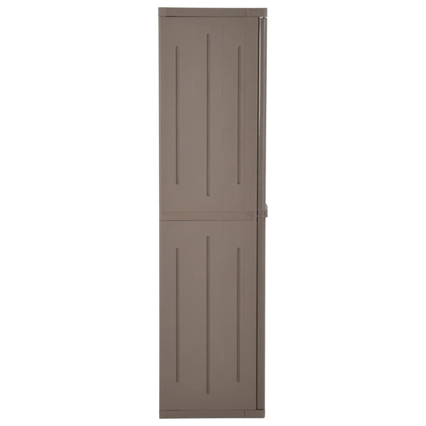 vidaXL Garden Storage Cabinet Brown 65x45x172 cm PP Wood-Look