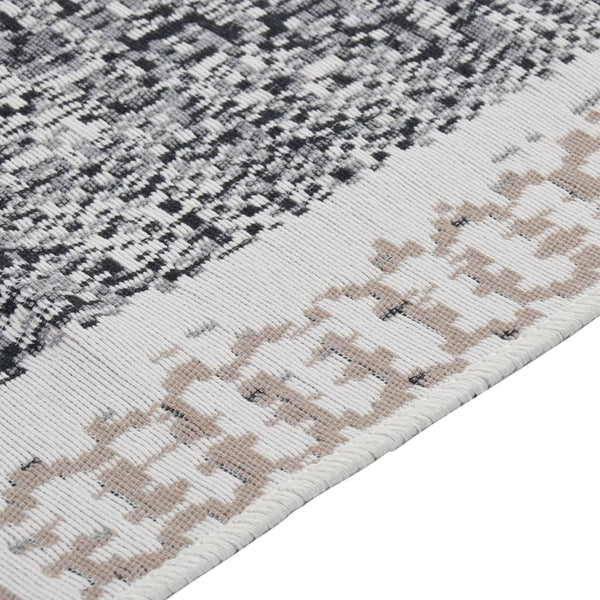 vidaXL Rug Black and Grey 120x180 cm Cotton