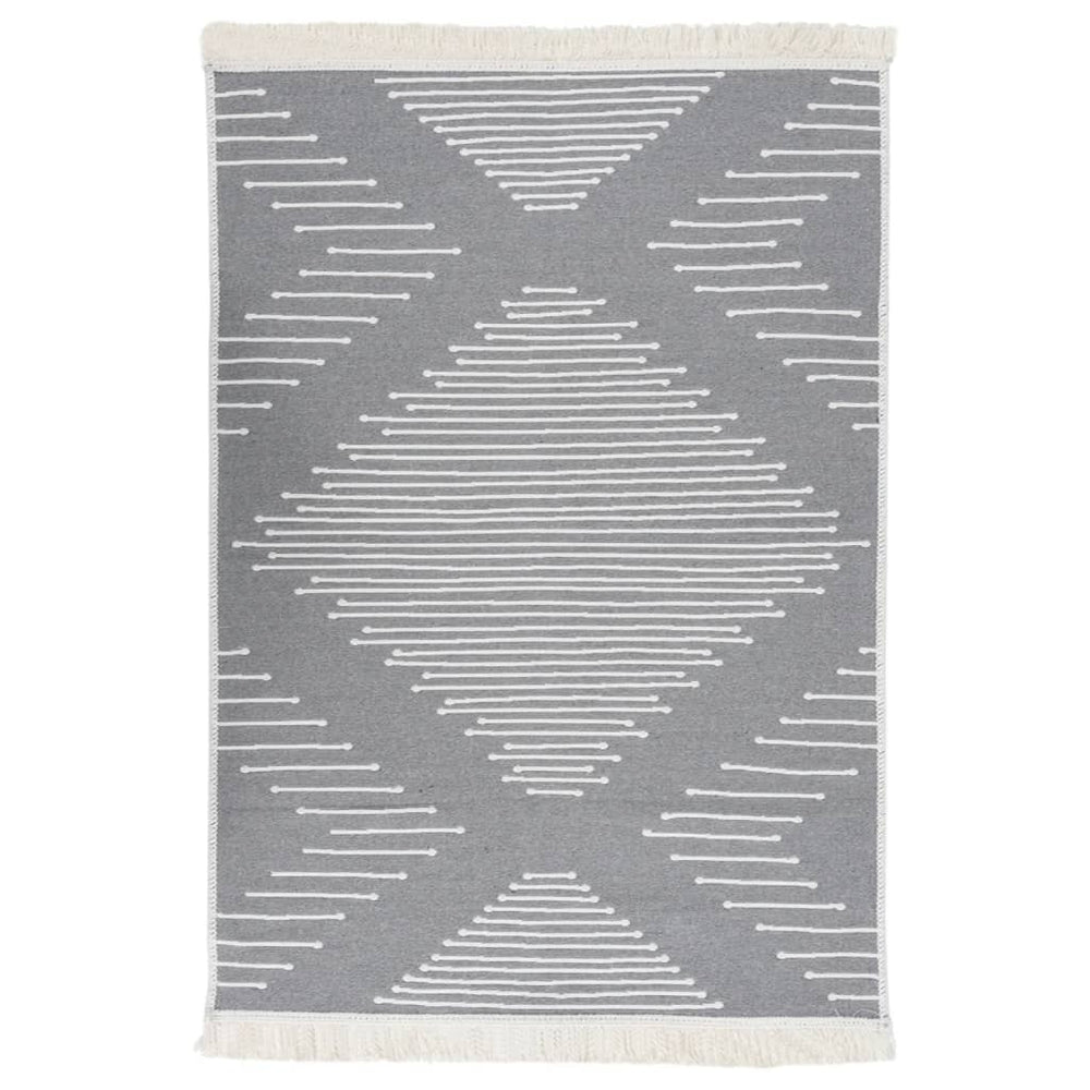 vidaXL Rug Dark Grey 160x230 cm Cotton