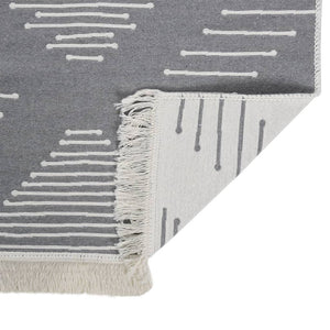 vidaXL Rug Dark Grey 160x230 cm Cotton