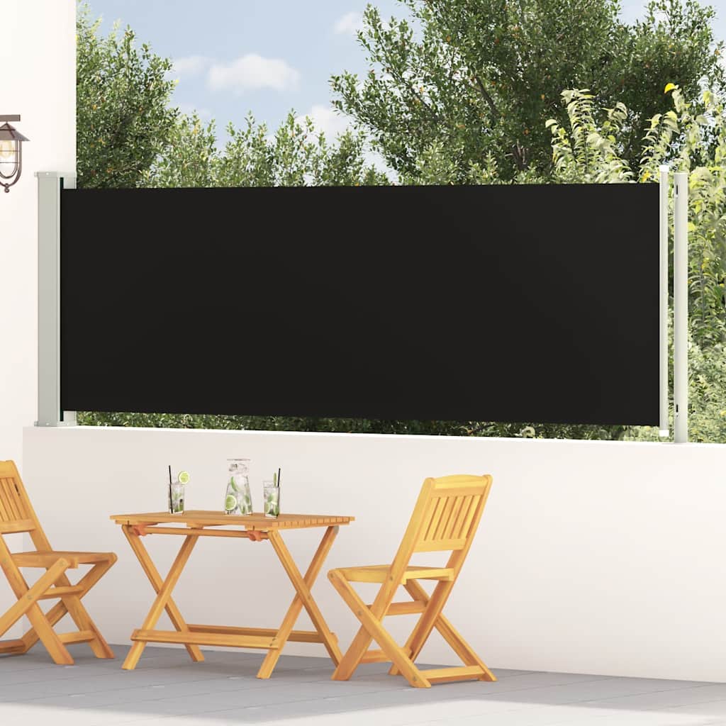 vidaXL Retractable Side Awning 117x600 cm Black