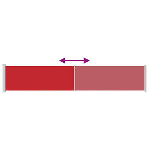 vidaXL Retractable Side Awning 117x600 cm Red