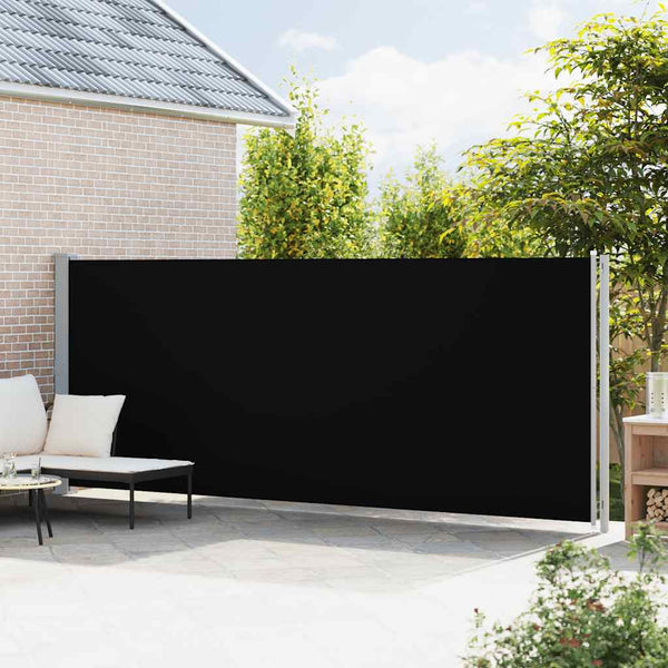 vidaXL Retractable Side Awning 180x600 cm Black
