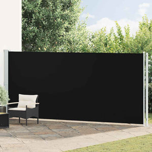 vidaXL Retractable Side Awning 180x600 cm Black