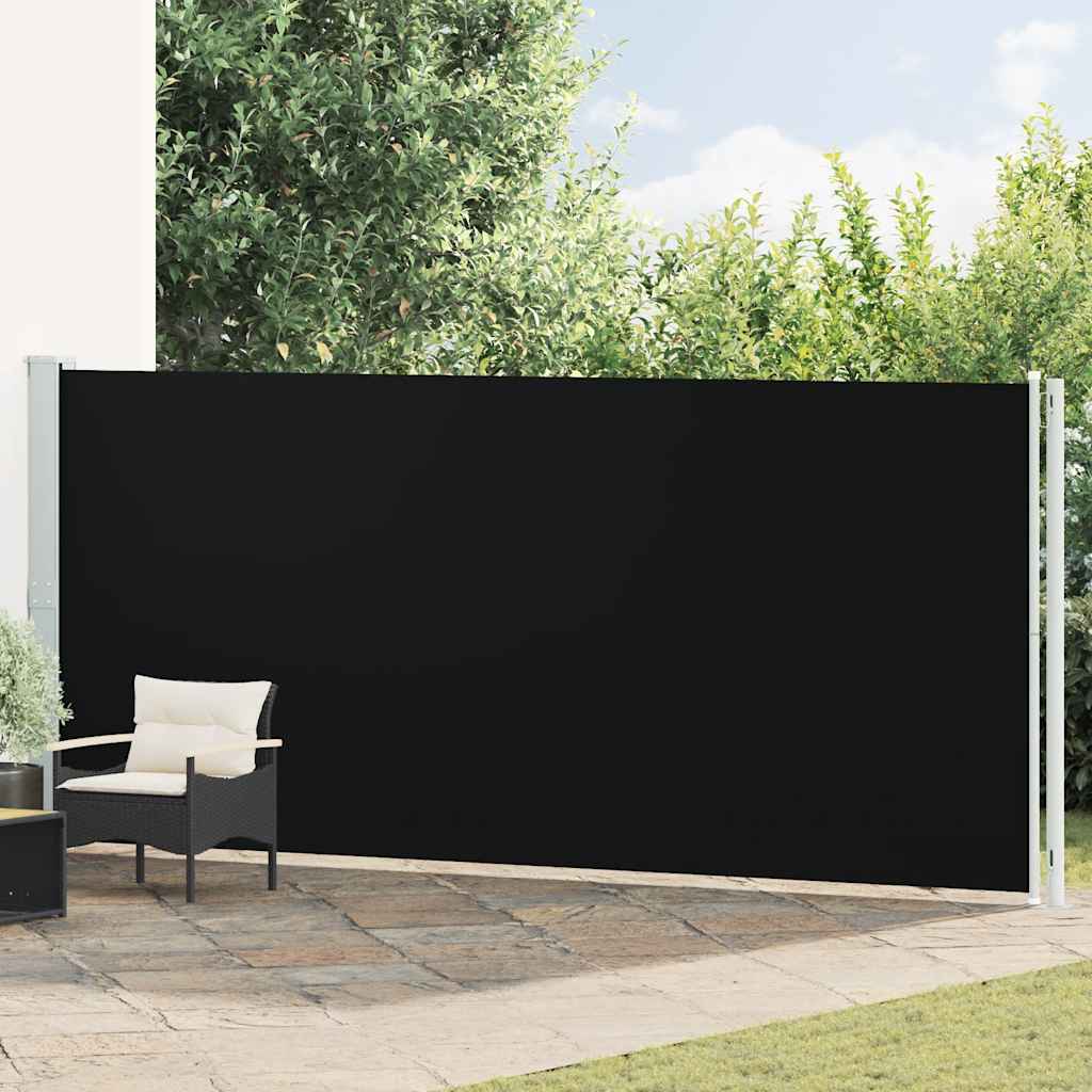 vidaXL Retractable Side Awning 180x600 cm Black