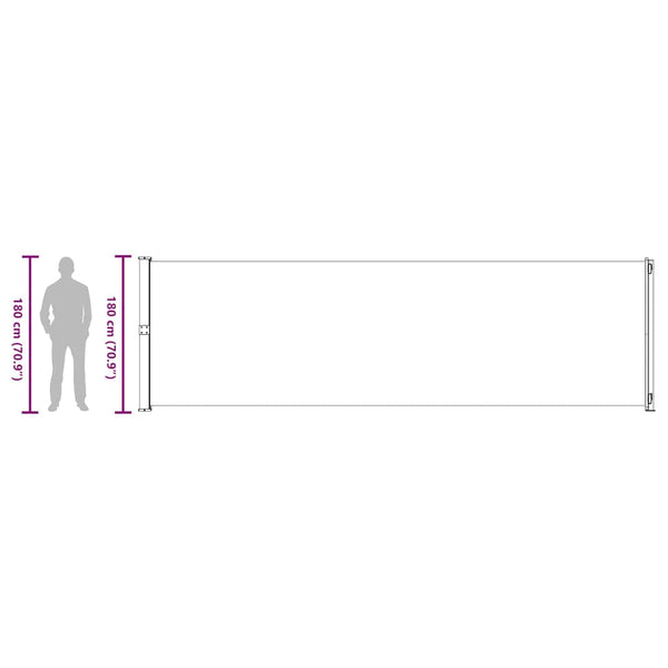 vidaXL Retractable Side Awning 180x600 cm Cream