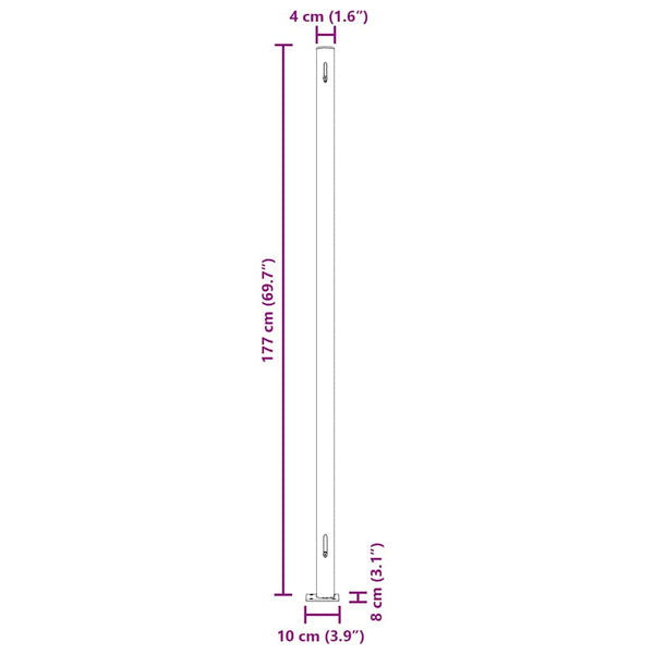 vidaXL Retractable Side Awning 180x600 cm Brown