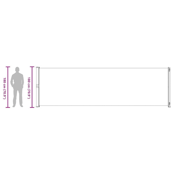 vidaXL Retractable Side Awning 180x600 cm Brown